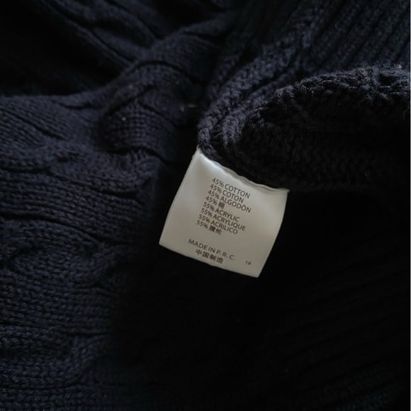 Brandy Melville Sweater Women’s XS Amber Sweater Navy Blue Cable Knit Cardigan - Picture 9 of 12